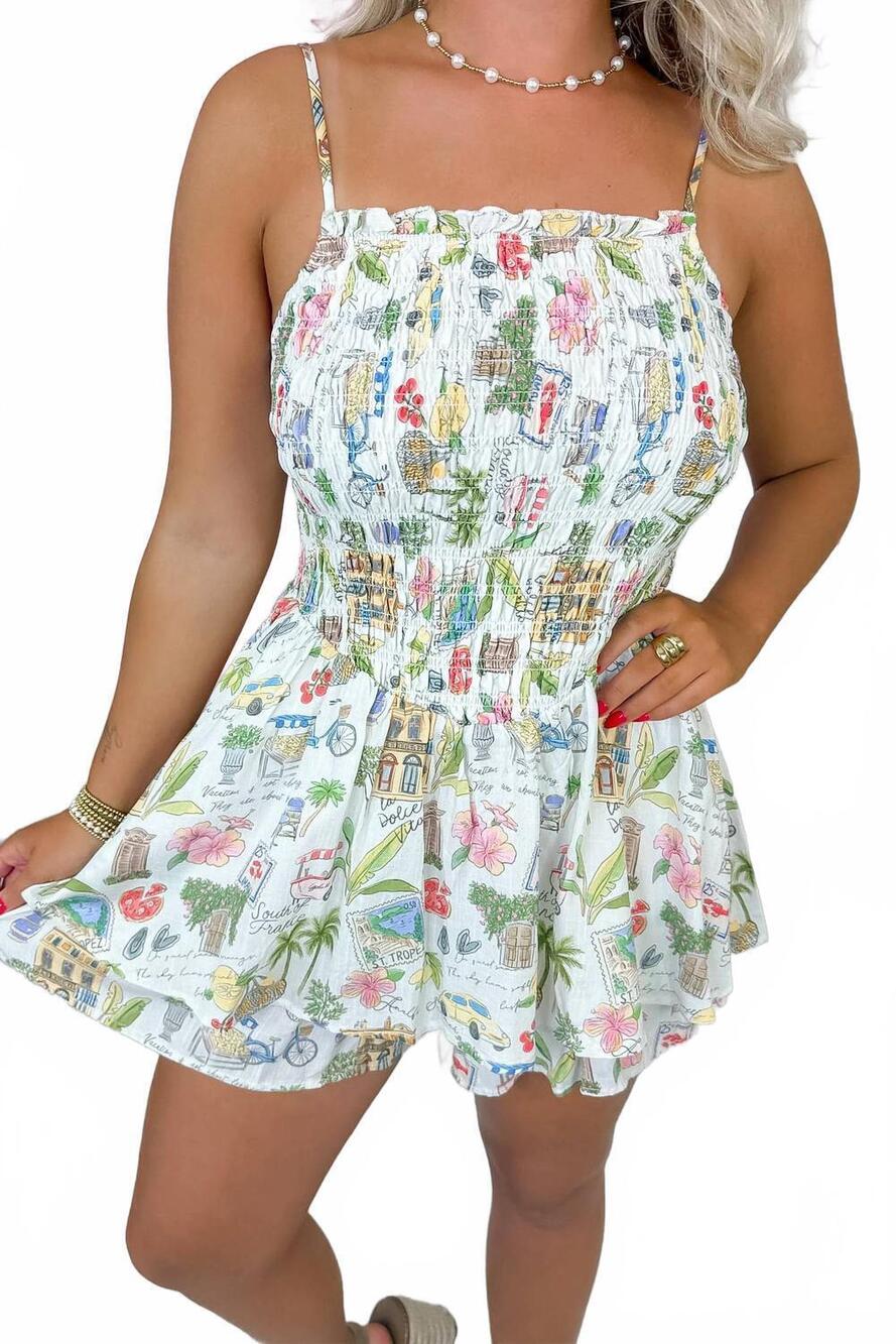NEW MAINSTRIP going anywhere mini romper in white